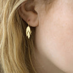 Small Golden Leaf Drop Earrings