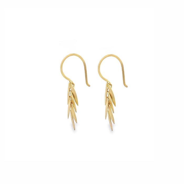 Small Golden Leaf Drop Earrings