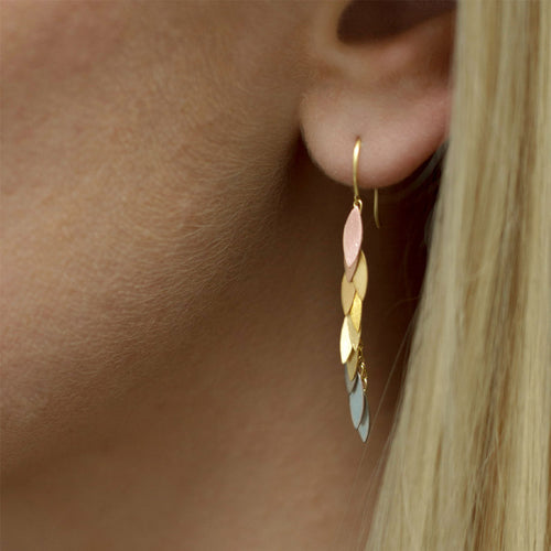 Rainbow Leaf Dangle Earrings Image 2