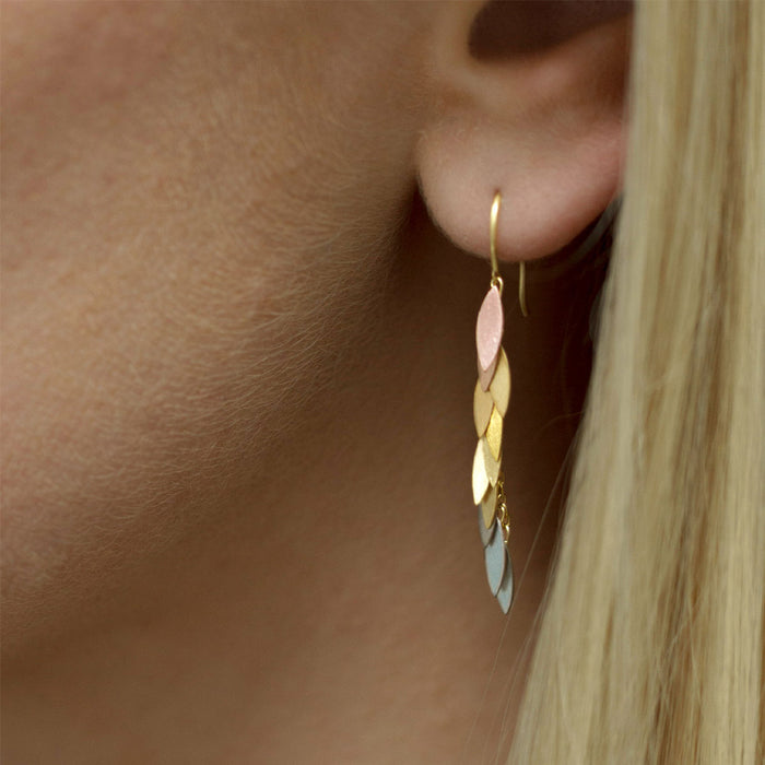 Rainbow Leaf Dangle Earrings