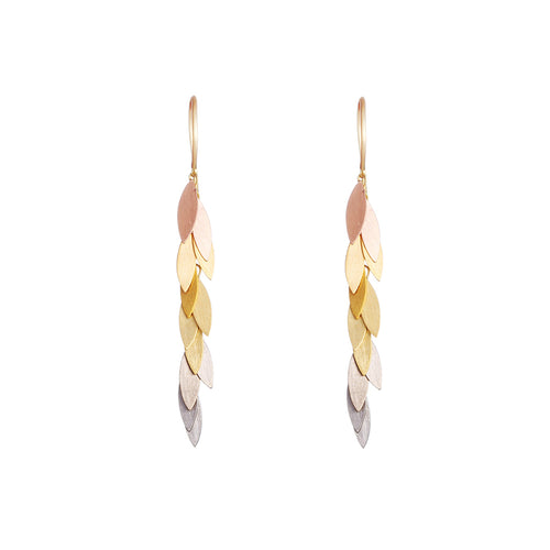 Rainbow Leaf Dangle Earrings