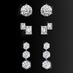 Diamond Stud Trinity Earrings