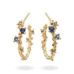 Sapphire Twist Hoop Earrings with Barnacles