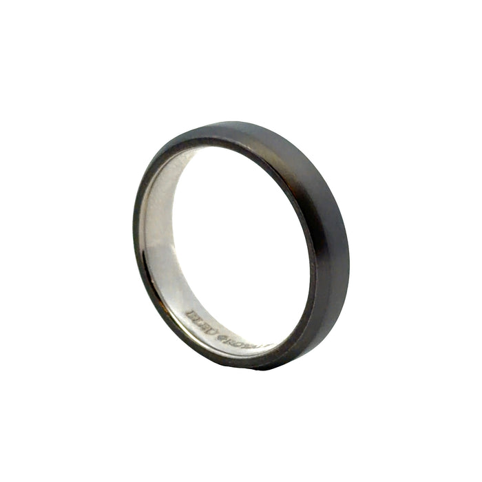 6mm Satin Tantalum Beveled Edge Wedding Band