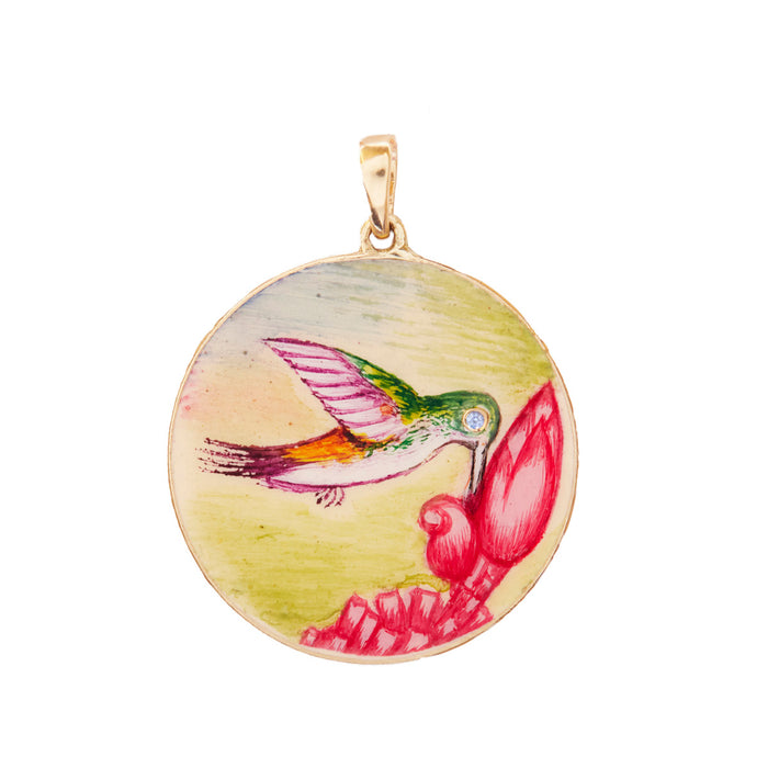 Surya x Daughters for Earth Enamel Hummingbird Medallion