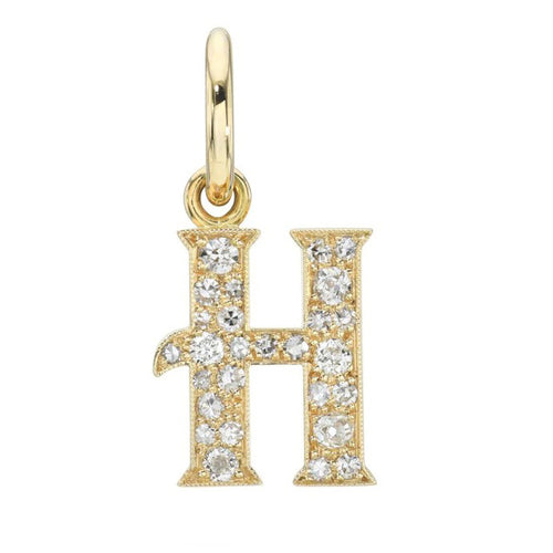 Diamond Cobblestone Small Letter 'H' Charm