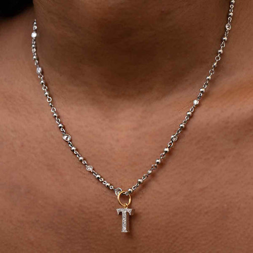 Diamond Small Letter 'T' Charm Image 2