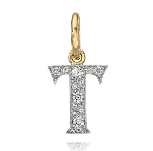 Diamond Small Letter 'T' Charm