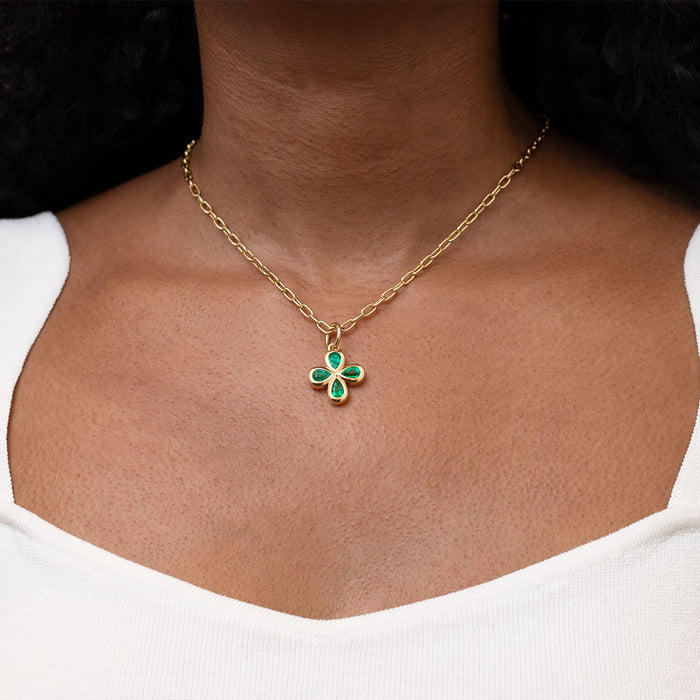 Rosemary Emerald Clover Charm