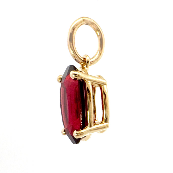 Oval Faceted Garnet Charm
