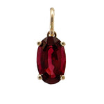 Oval Faceted Garnet Charm