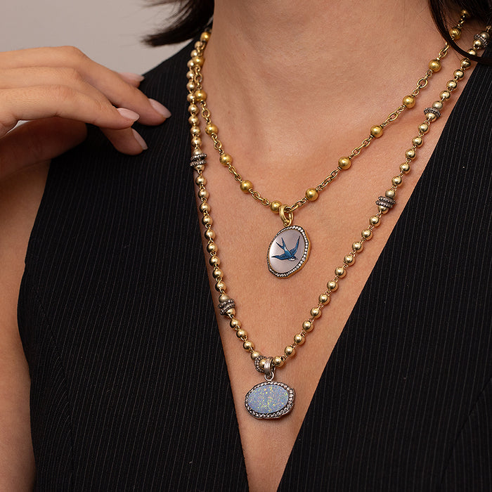 Opal & Diamond Pendant