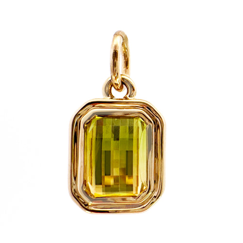Bi-Color Yellow and Green Tourmaline Ceres Charm