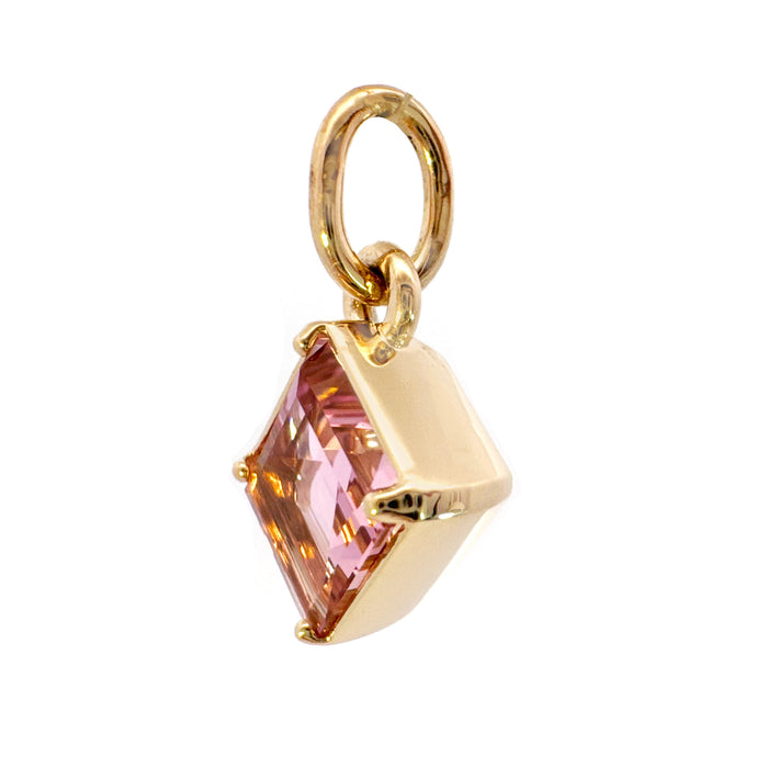 Square Pink Tourmaline Polaris Charm