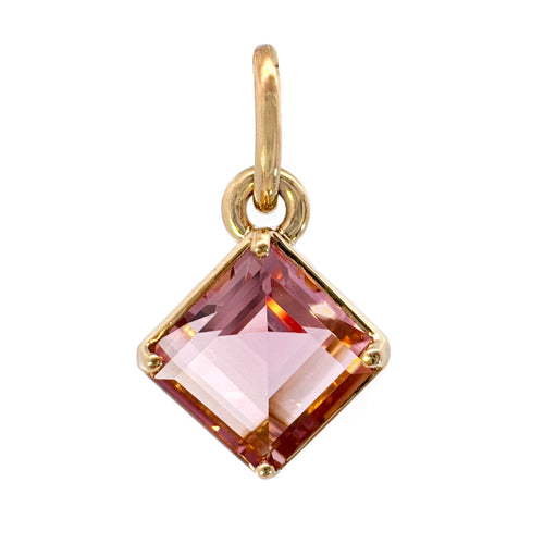 Square Pink Tourmaline Polaris Charm
