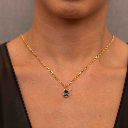 Hexagon Blue and Gray Spinel Polaris Charm Image 2