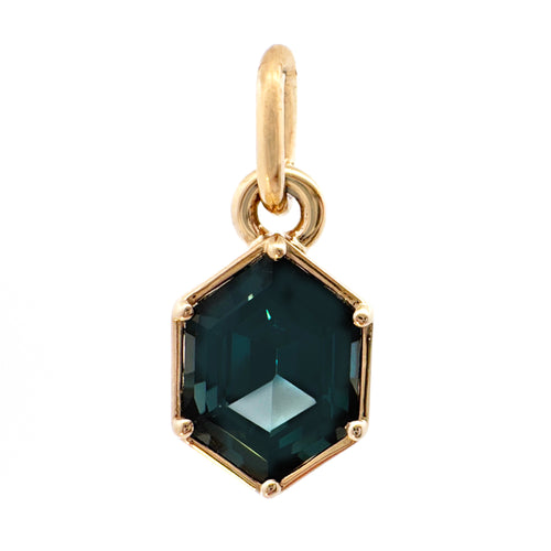 Hexagon Blue and Gray Spinel Polaris Charm