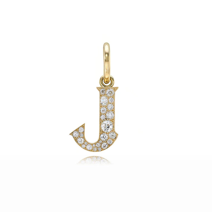 Small Letter 'J' Diamond Charm