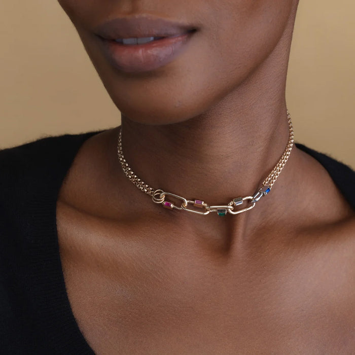 Solo Baguette Babylock with Rhodolite