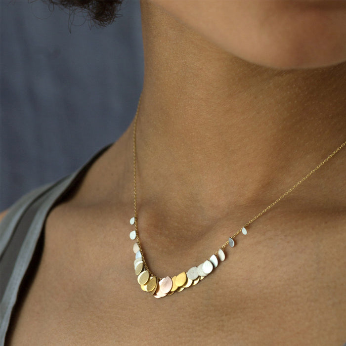 Rainbow Gold Hummingbird Collar Necklace