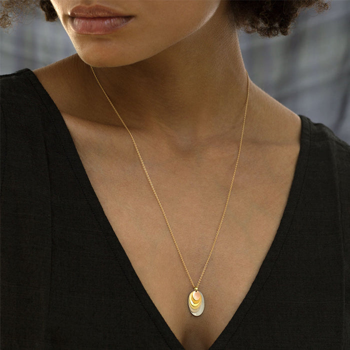 Rainbow Plume Pendant Necklace