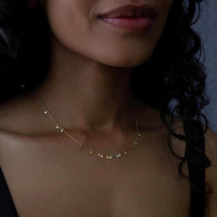 Tiny Random Rainbow Dots Necklace