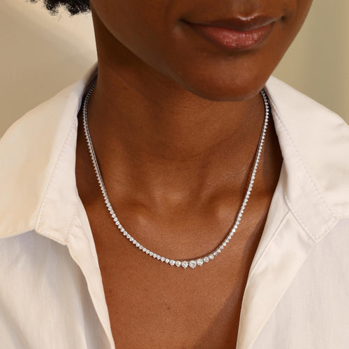 7.50tcw Graduated Tennis Necklace Image 2