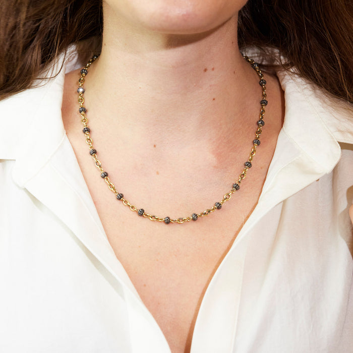 Black Diamond Confetti Chain Necklace