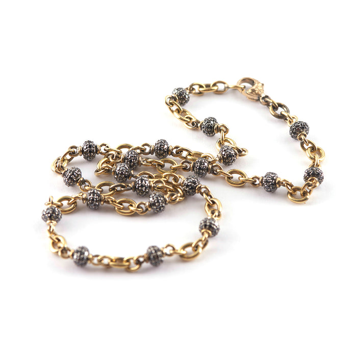 Black Diamond Confetti Chain Necklace