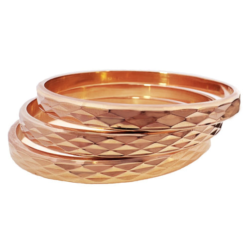 Faceted Bangle Set of 3