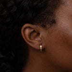 Diamond Pear Bezel Hoop Earrings