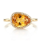 Halo Citrine Statement Ring
