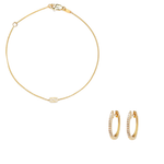 Diamond Station Bracelet & Pave Earrings Gift Set