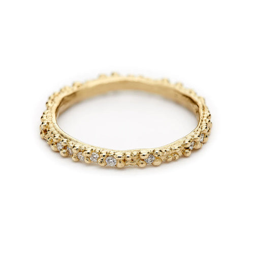Diamond Double Beaded Wedding Band