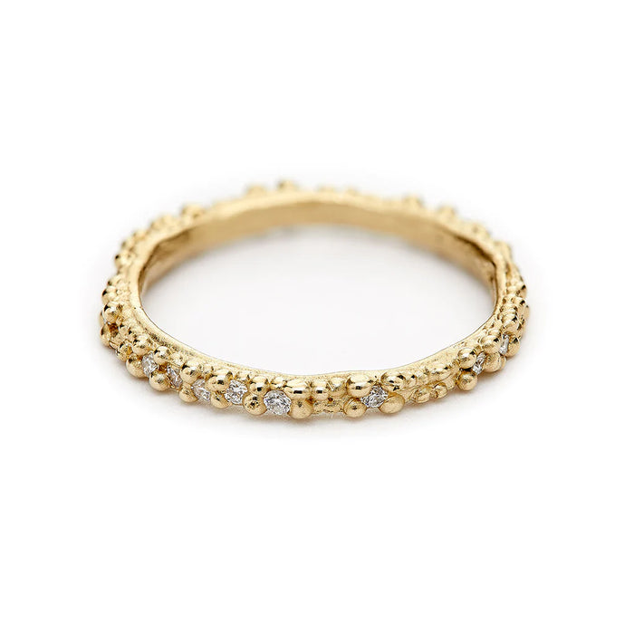 Diamond Double Beaded Wedding Band
