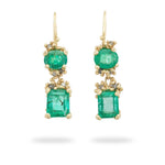 Emerald Double Drop Earrings