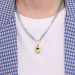 Aquamarine and Chalcedony Bead Strand Necklace