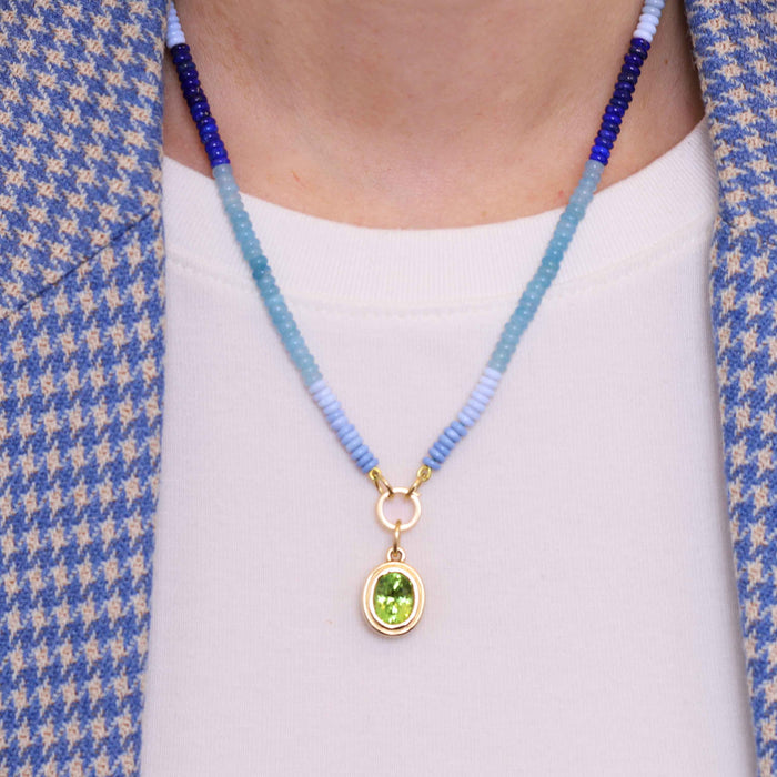 Mixed Lapis, Opal and Quartz Bead Strand Necklace