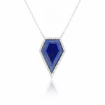 Lapis and Diamond Pendant Necklace