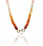 Mixed Orange Opal Bead Strand Necklace