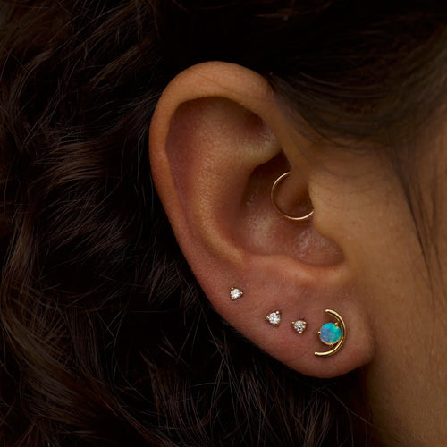 Large Opal Arc Earrings Image 2