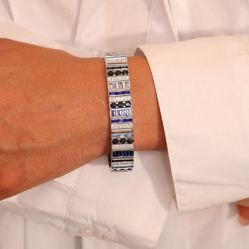 Blue and Black Sapphire Masterpiece Chic Bracelet Image 2