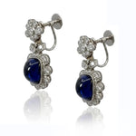 Sugarloaf Sapphire and Diamond Earrings