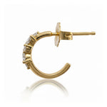 Mixed Diamond Petite Hoop Earrings