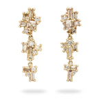 Champagne & White Diamond Drop Earrings
