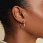 Sapphire Twist Hoop Earrings with Barnacles