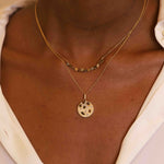 Fancy Diamond Disc Pendant Necklace