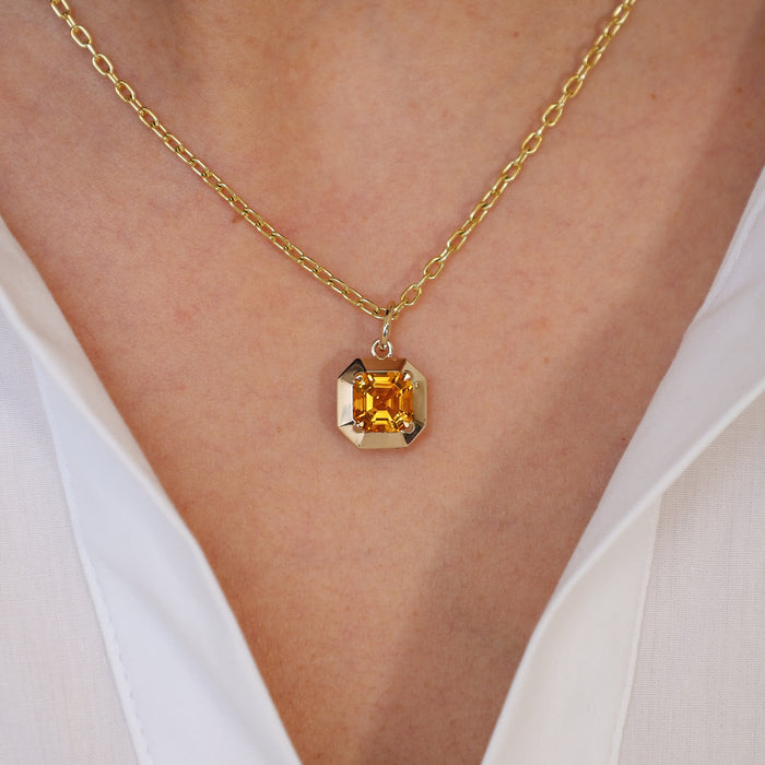 Citrine "Zinnia" Frame Charm