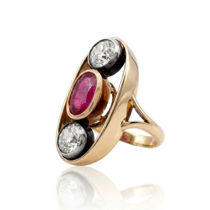 Burma Ruby and Diamond Statement Ring