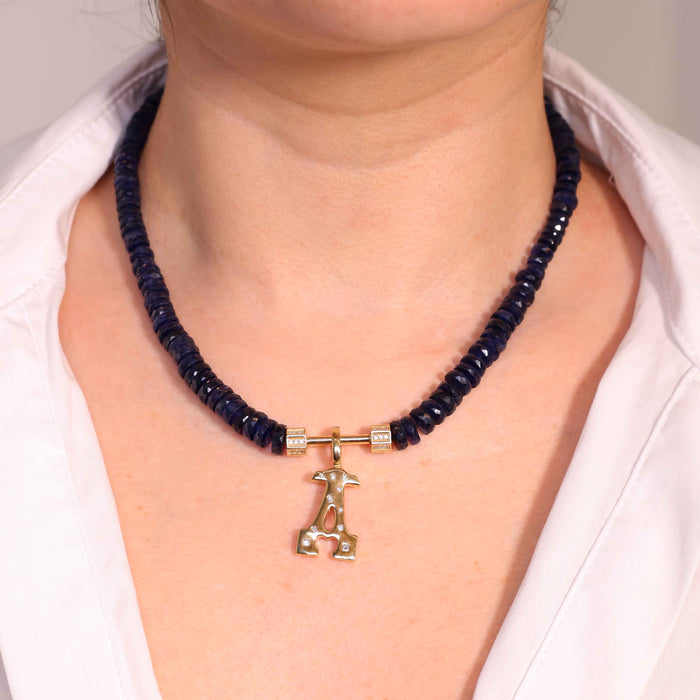 "Sanse" Large Diamond Letter A Pendant